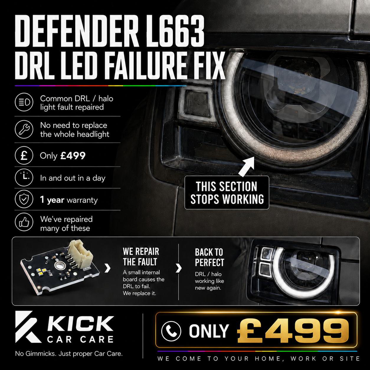 Defender L663 DRL / Halo Repair Deposit