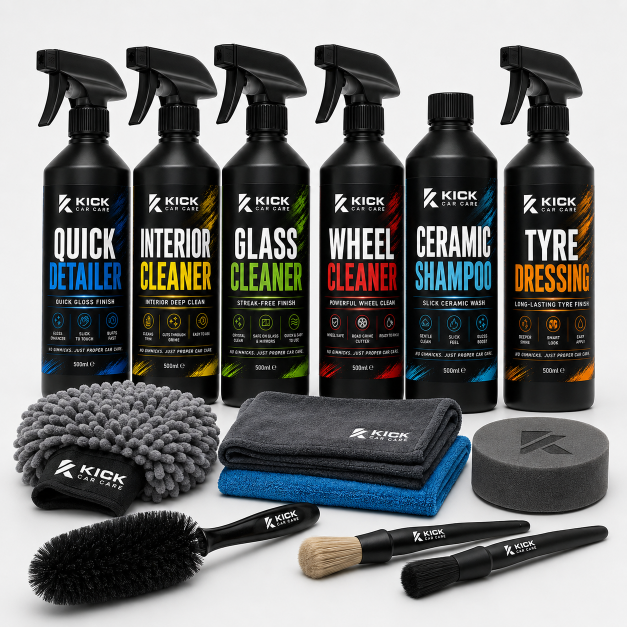 NO GIMMICKS.<br>
JUST PROPER
CAR CARE.